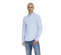 ONLY & SONS Men's Onsrobin Button Under Ls Stretch Shirt Long Sleeve, Cashmere Blue, XL