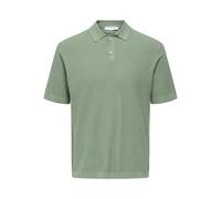 ONLY & SONS Men's Onstony Reg 12 Ss Waffle Polo Knit, Iceberg Green, L