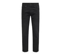 Only & Sons Men's Onsweft Regular Black 8638 Mat DNM Noos Slim fit Jeans