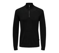 ONLY & SONS Men's ONSWYLER Life LS Half Zip Knit Sweater, Black, M