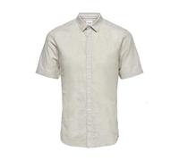 Only & Sons Men's Shirt Short Sleeve Slim Fit Collar Contemporary Summer Top, Colours:Beige, Size:L
