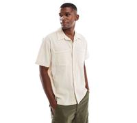 Only & Sons Mens short sleeve resort collar shirt in beige - Stone - Size 2XL