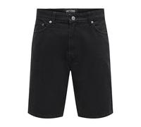 ONLY & SONS Men's Onsfade Blkd 9087 Azg DNM Shorts, Black Denim, M