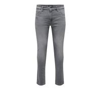 ONLY & SONS Men's Slim Fit Jeans, Light Grey Denim, 32 W/32 L