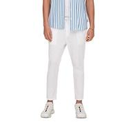 ONLY & SONS Men's Onslinus Crop 0007 Cot Lin PNT Noos Fabric Trousers, Bright White, M
