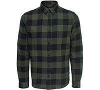 Only & Sons NOS Men's Onsgudmund Ls Checked Shirt Noos Casual, Green (Forest Night Forest Night), X-Large