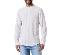 ONLY & SONS ONSCAIDEN LS Mao Stripe Linen Shirt Noos, Chinchilla, L