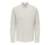 ONLY & SONS ONSCAIDEN LS Stripe Linen Shirt 660 Noos, Chinchilla, M