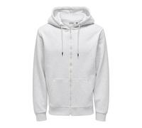 ONLY & SONS Onsceres Zip THR. Hoodie Sweat Noos, Super Light Grey Melange, L