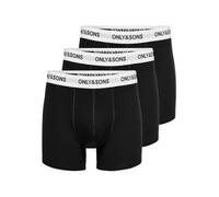 Only & Sons Onsfitz 3 Pack Solid Cotton Stretch Boxer - Black