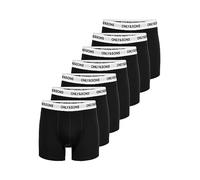 ONLY & SONS Onsfitz Solid Men's Boxer Shorts, Black Trunks, Pack of 7, XS - XXL, Black/Detail:White Waist Black Logo, S