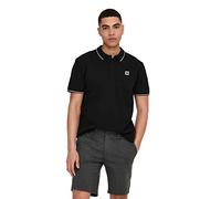 ONLY & SONS Men's Onsfletcher Slim SS Polo Noos Shirt, Black Bright White Contrast Stripe, XL
