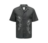 ONLY & SONS Men's Onsgali RLX Resort Ss Emb Shirt, Grey Pinstripe, XL