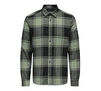ONLY & SONS Men's Onsgudmund Ls Shirt Noos Long Sleeve, Black/Checks: Big sea Spray, XL