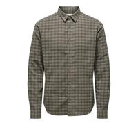 ONLY & SONS Men's Onsgudmund Ls Checked Shirt Noos, Walnut, M