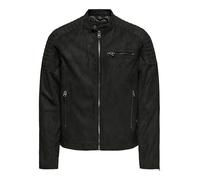 ONLY & SONS Men's Onsgus Faux Suede Racer Jacket OTW Biker, Black, XL