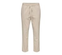 ONLY & SONS Onslinus Crop Lin Men's Sweatpants, Tapered Fit, XS, S, M, L, XL, XXL, Silver Lining, L