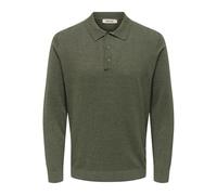 ONLY & SONS Onsloui Reg 12 LS Mel Polo Knit, Castor Gray, XL
