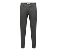 ONLY & SONS Onsmark Slim Check 020960 Trousers, Jet Black, 29 W/30 L
