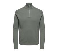 ONLY & SONS Onsphil Reg 12 Struc Half Zip Knit Noos, Castor Gray, M
