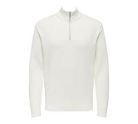 ONLY & SONS Onsphil Reg 12 Struc Half Zip Knit Noos, Cloud Dancer, XL