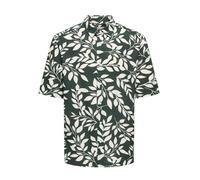 ONLY & SONS Regular Fit Abstract Print Short Sleeve Shirt Dark Green