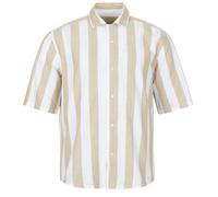 Only & Sons Short sleeved Shirt ONSTES RLX CTN SLUB STRIPE in White EU XL