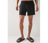 ONLY & SONS Ted Seersucker Swim Shorts, Black, Size 2Xl, Men Black