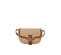PIECES Women Pcluna Straw Cross Body Bag, Nature/Detail: Cognac, Keine Angabe