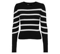 Only Stripe Long Sleeve Knitted Sweater Black Stripe