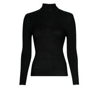 Ribbed High Neck Jumper Black