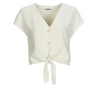 ONLY Women's Onlsiesta S/S Knot Linen Bl Shirt PNT T, Moonbeam, L