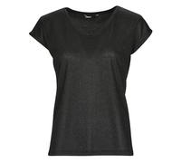 Only T shirt ONLSILVERY S/S V NECK LUREX TOP JRS in Black EU M