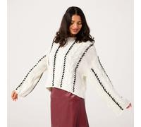 Only Tessa Cable Stitch Knitted Jumper BIRCH BLACK 2XL