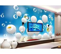 Only The Beauty of The Ocean World Swimming Fish Three Dimensional Sphere 3D Wallpaper Easy Install Feature Office Living Room Sofa Bedroom TV Background Wall Decoration-400cm×280cm
