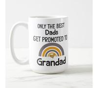 Only The Best Dads Get Promoted to Grandad - Coffee Mug Tea Cup - Pregnancy Announcement Gift Idea for New Grandparent Novelty Gift Mug (15oz)