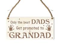 Only the Best Dads Get Promoted to Grandad’ - Heartfelt Home Decor Sign, Gift for Birthdays, Father’s Day, or Special Occasion, Keepsake for Grandfathers and Grandpa (Large: 29 cm (H) × 13.5 cm (W))