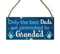 Only the Best Dads Get Promoted to Grandad’ Plaque - Home Decor Sign, Thoughtful Gift for Birthdays, Father’s Day, or Special Occasion, Keepsake for Grandfathers (Small: 19 cm (H) × 9 cm (W))