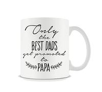 Only The Best Dads Get Promoted to Papa Pregnancy Announcement Mug Gift, Gift for Husband/Boy/Daddy Coffee Tea Mug Unique 11oz White Ceramic Mug.