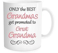 Only The Best Grandmas Get Promoted to Great Grandma Coffee Mug, Best Gifts for Your Grandmother, Nana on Mother's Day Birthday, White Ceramic 11 OZ