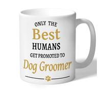 Only The Best Humans Get Promoted to Dog Groomer Mug Gift (Black & Gold Print)