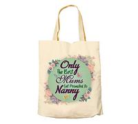 Only The Best Mum’s Get Promoted To Nanny Themed Funny Tote Bag-Cotton Shopping Bag - Christmas, Friendship, Birthday Gift Idea. (Natural)