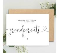 Only the best Parents get promoted to Grandparents A5 Card & envelope, You're being promoted to grandparents card Pregnancy Reveal Card Idea