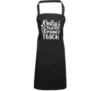 Only The Brave Teach - Apron - Cooking Tech Art Science Lab - Funny Teacher School Student One size black