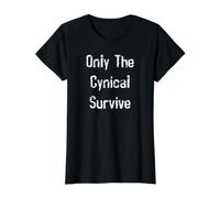 Only The Cynical Survive Value Graphic T-Shirt, Women, Black, L
