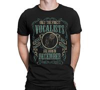 Only The Finest Vocalists are Born in December - Music Birthday Gift Mens Lead Singer Organic Cotton T-Shirt Black