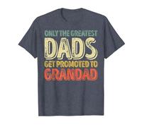 Only The Greatest Dads Get Promoted to Grandad T-Shirt, Men, Heather Blue, Medium