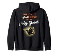 Only The Holy Ghost - Funny Anti Halloween Christian Humour Zip Hoodie
