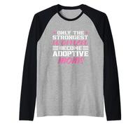 Only The Strongest Motors Become Adoption Moms Mother's Day Raglan Baseball Tee