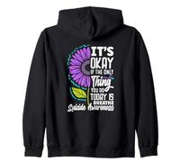 Only Thing To Do Is Breathe Suicide Prevention Awareness Zip Hoodie